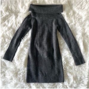 BCBG Cowl Neck Charcoal Gray Sweater Size SMALL